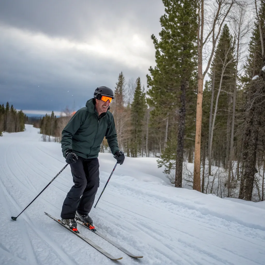 John enjoying cross-country skiing