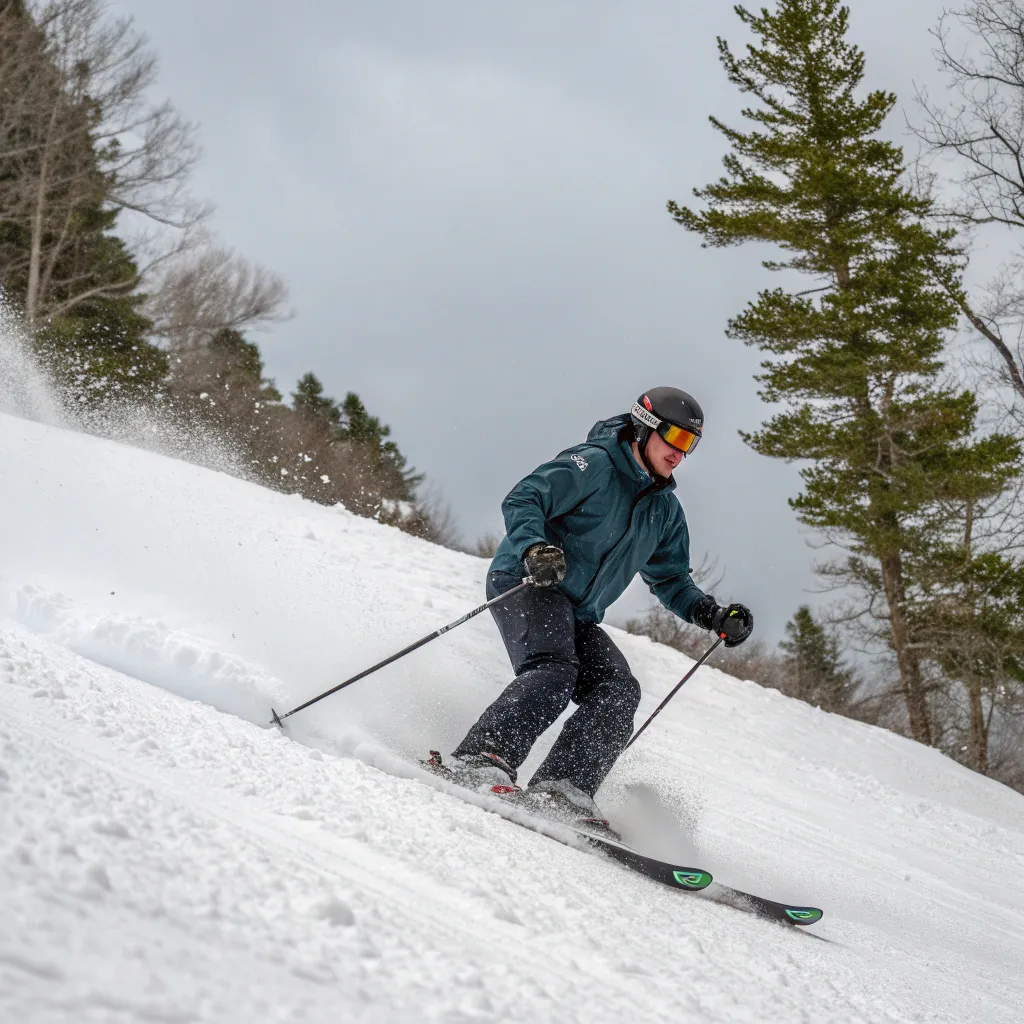 Michael mastering new skiing skills